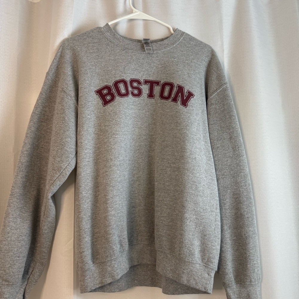 Gray Boston Crewneck Sweater